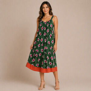 let me be long-sleeve v-neck floral a-line midi dress Let Me Be V-Neck A-Line Mini Dress